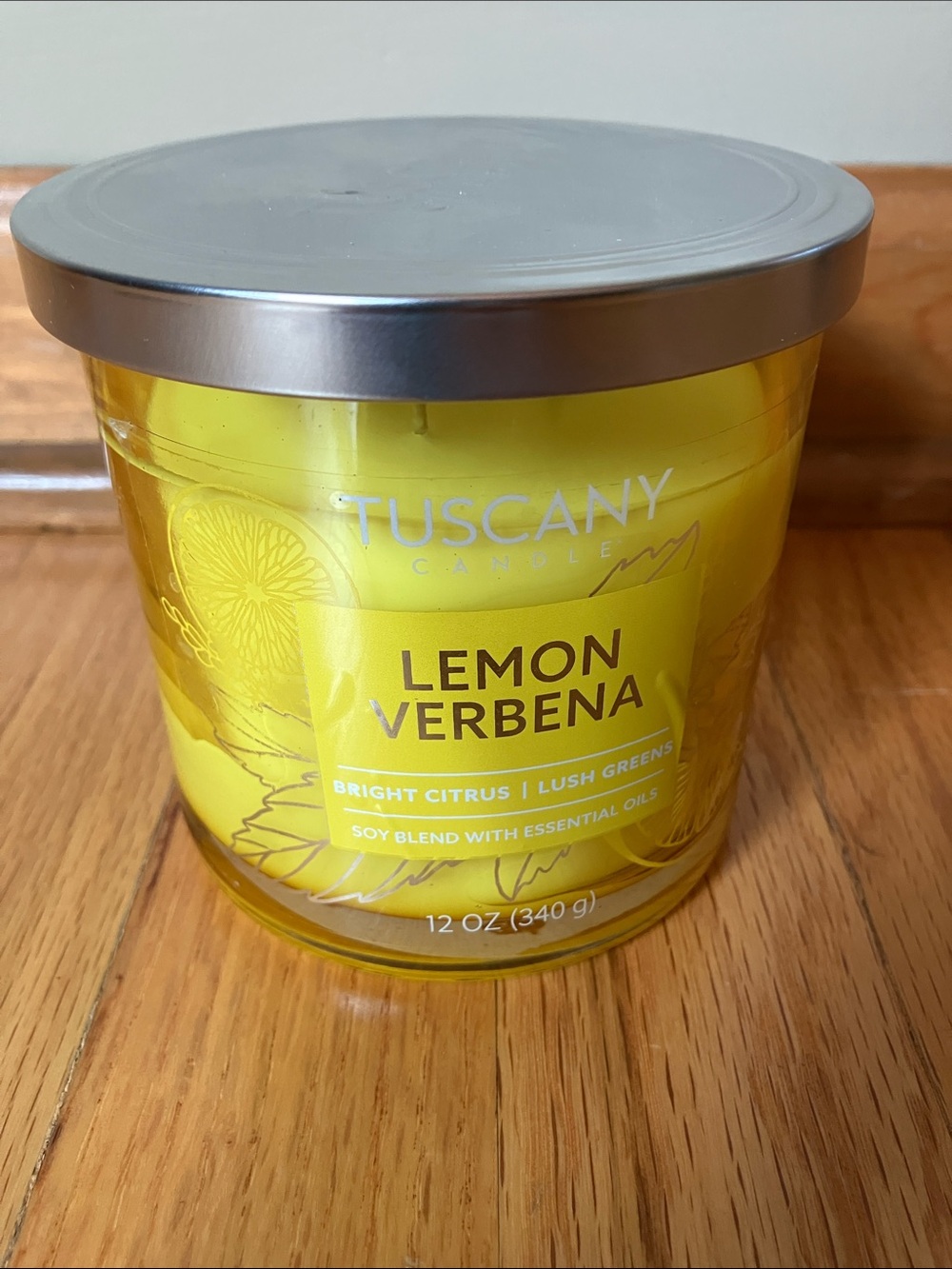 Tuscany Lemon Verbena Scented Candle - Yellow